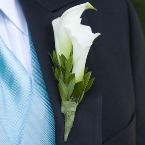 Double White Mini Calla Boutonniere