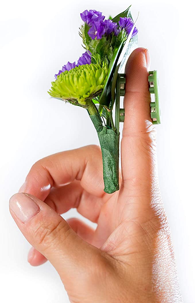 Fresh Floral Boutonniere with Magnetic Aid for Easy Placement — Stems