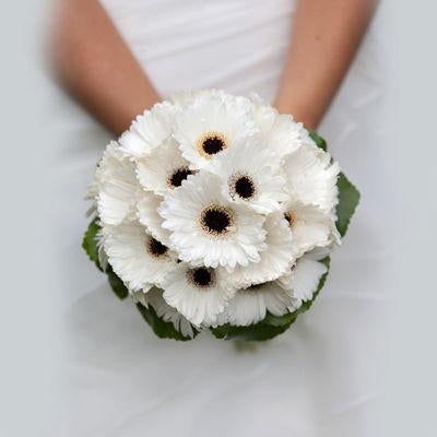White Gerbera Bridal Bouquet – Bunches Direct USA